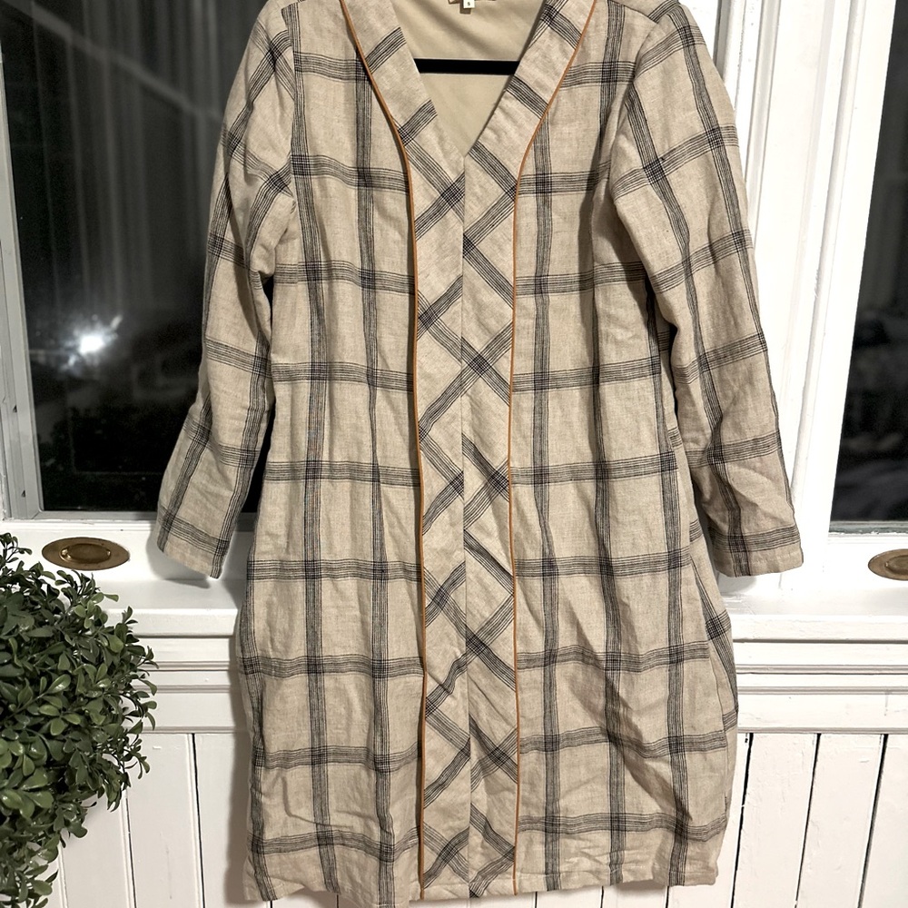 Roolee Mom Plaid Linen Midi dress